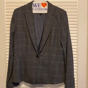 Banana Republic Size 10 Gray Windowpane One-button Suit Jacket